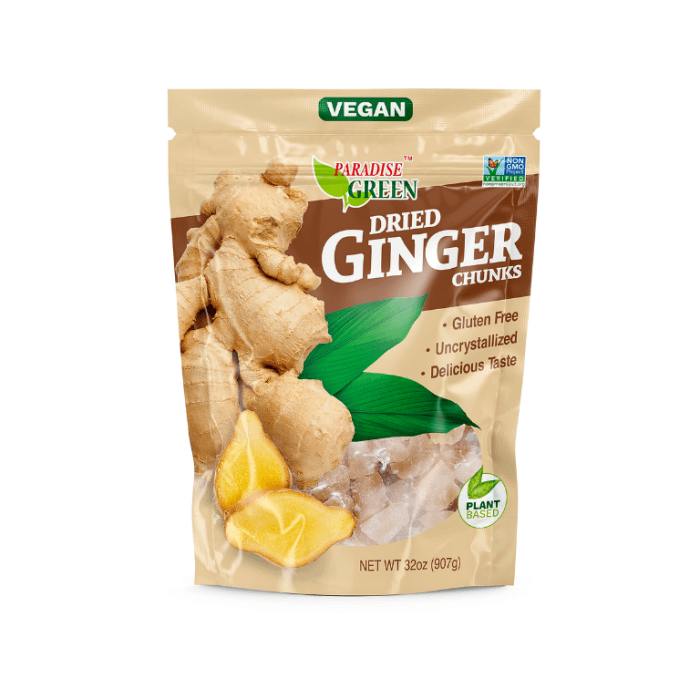 Paradise Green Dried Ginger Chunks