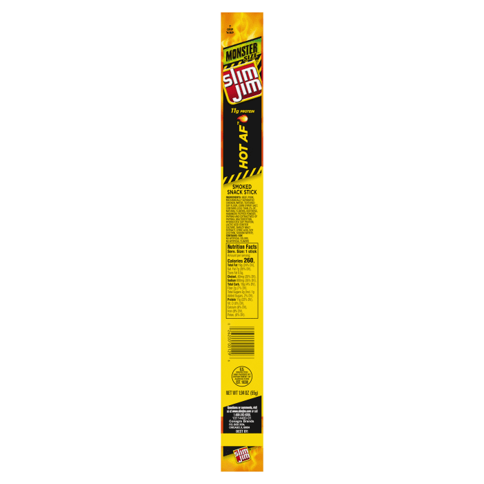 Sweet Joint Slim Jim Hot Af Monster Size Smoked Snack Stick