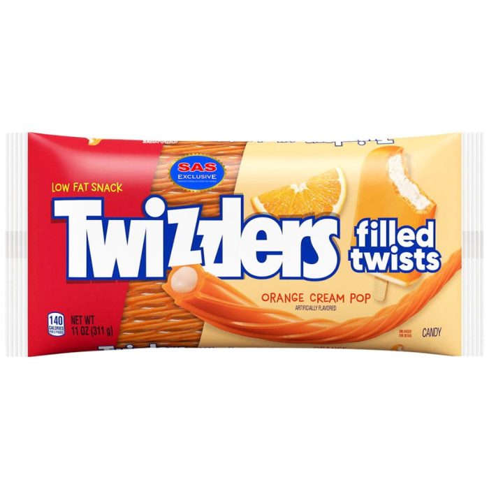 Twizzlers Filled Twists Orange Cream Pop Candy 311 Gr